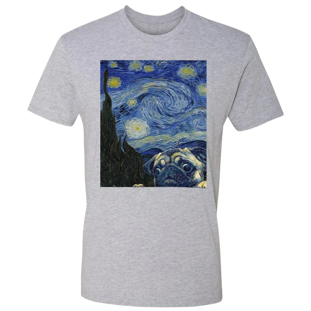 Pug Starry Night Premium Unisex T-shirt - 9
