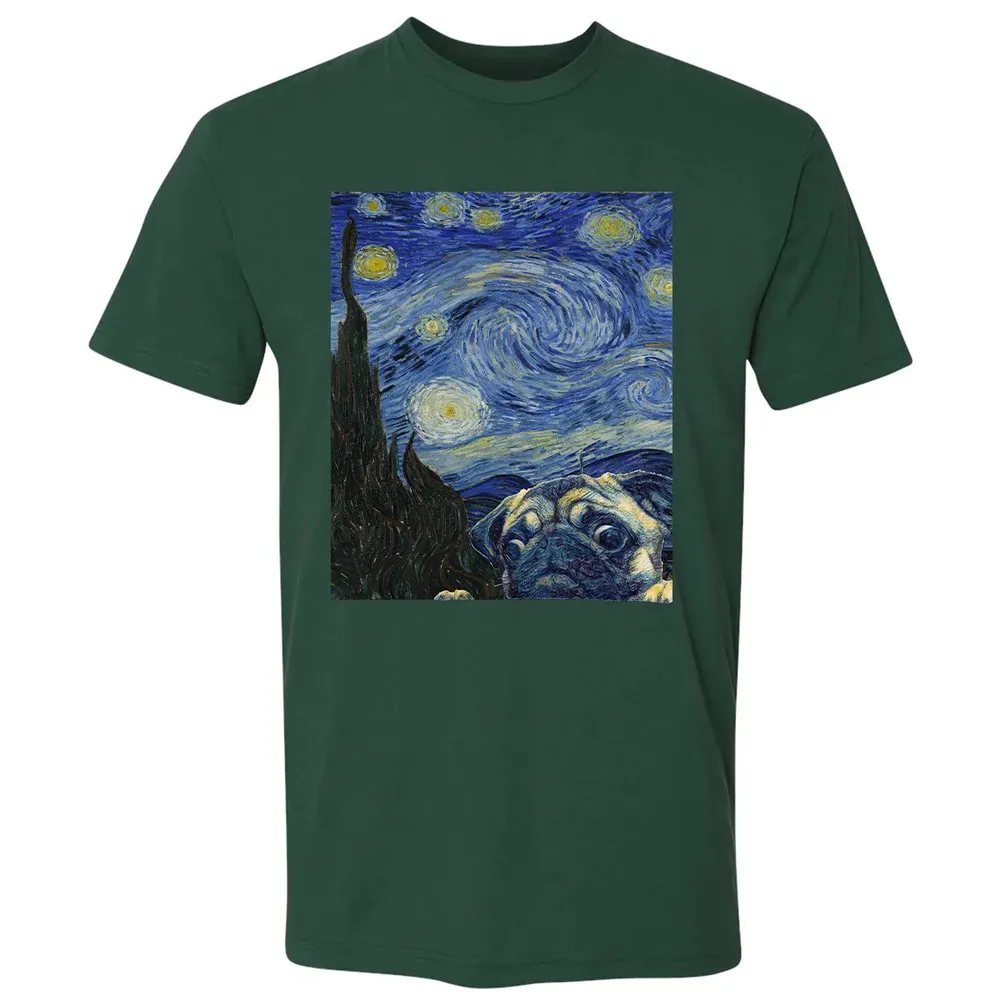 Pug Starry Night Premium Unisex T-shirt - 12