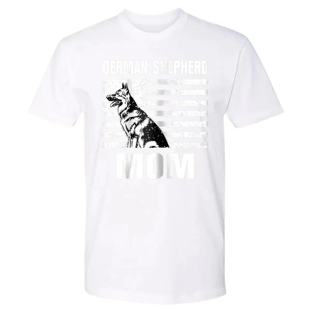 Womens Proud German Shepherd Mom GSD US Flag Premium Unisex T-shirt - 4