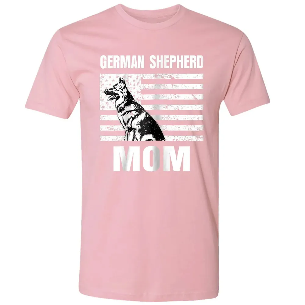 Womens Proud German Shepherd Mom GSD US Flag Premium Unisex T-shirt - 3