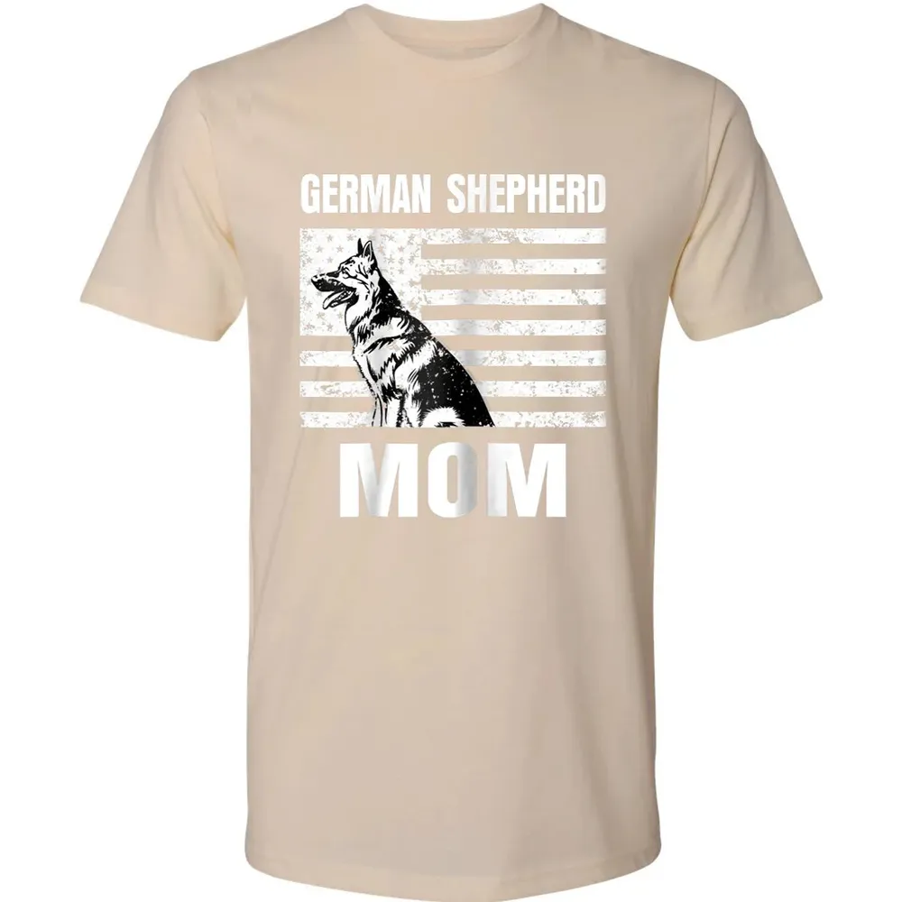 Womens Proud German Shepherd Mom GSD US Flag Premium Unisex T-shirt - 13