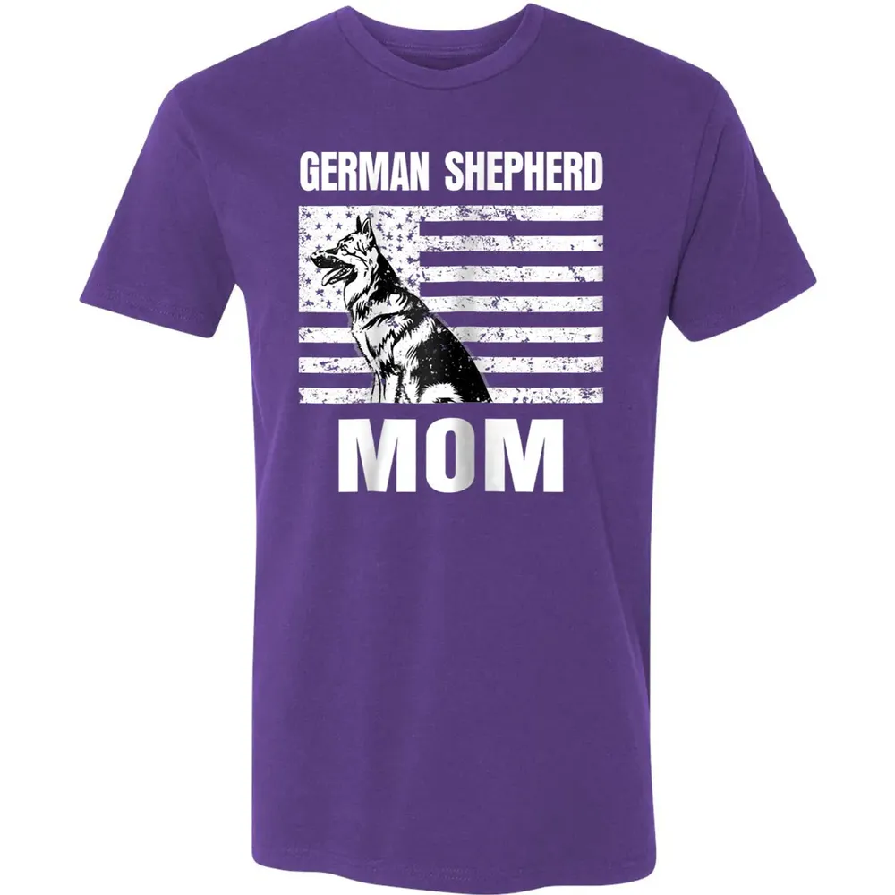 Womens Proud German Shepherd Mom GSD US Flag Premium Unisex T-shirt - 7