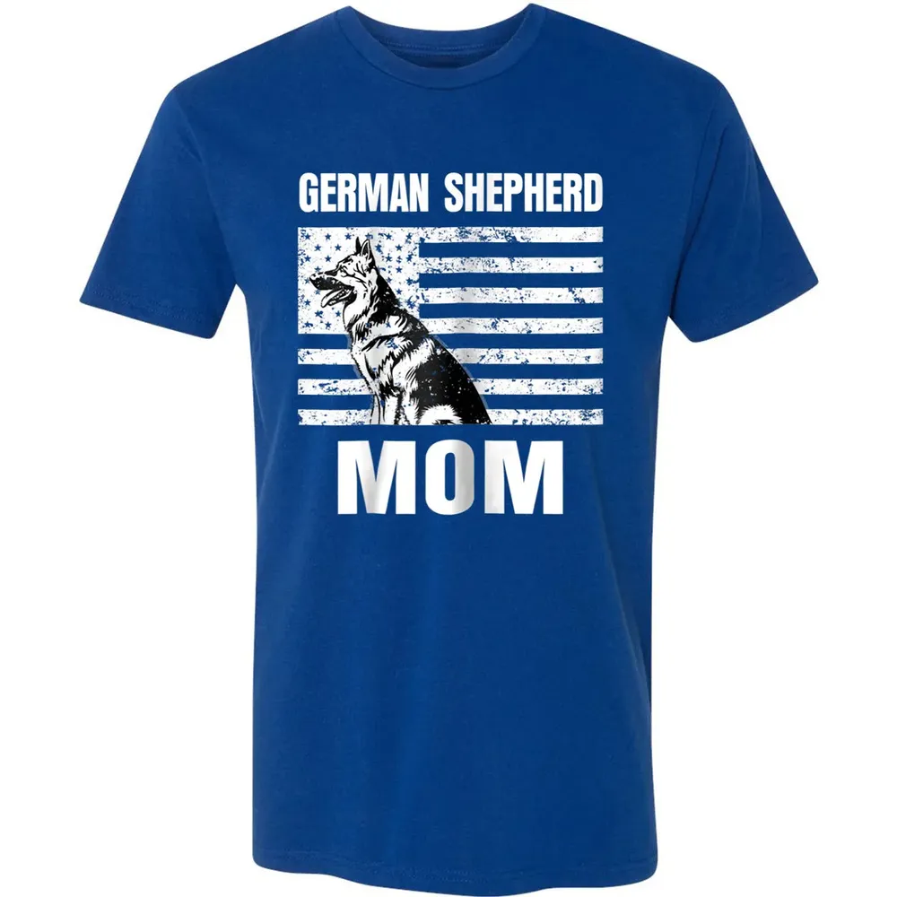 Womens Proud German Shepherd Mom GSD US Flag Premium Unisex T-shirt - 10