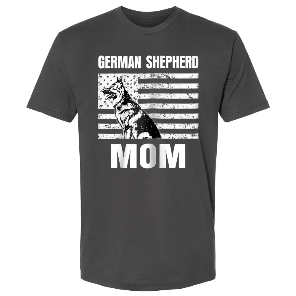 Womens Proud German Shepherd Mom GSD US Flag Premium Unisex T-shirt - 8