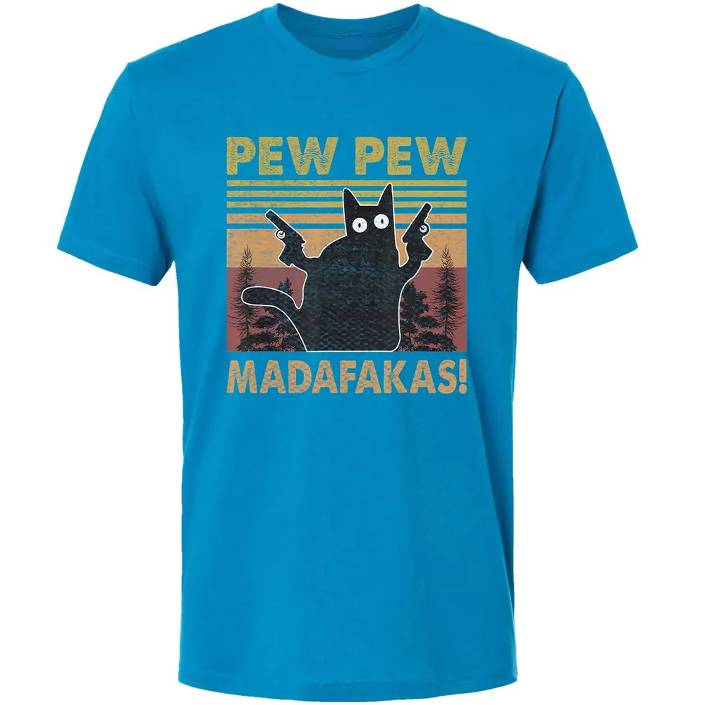 Cat Vintage PewPewPew Madafakas Cat Crazy Pew Vintage Funny Premium Unisex T-shirt - 15