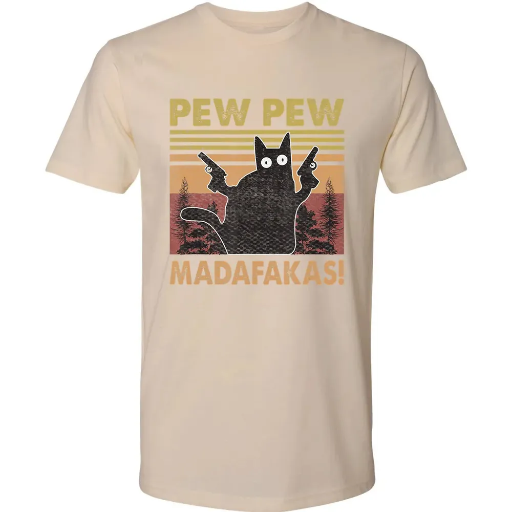 Cat Vintage PewPewPew Madafakas Cat Crazy Pew Vintage Funny Premium Unisex T-shirt - 13