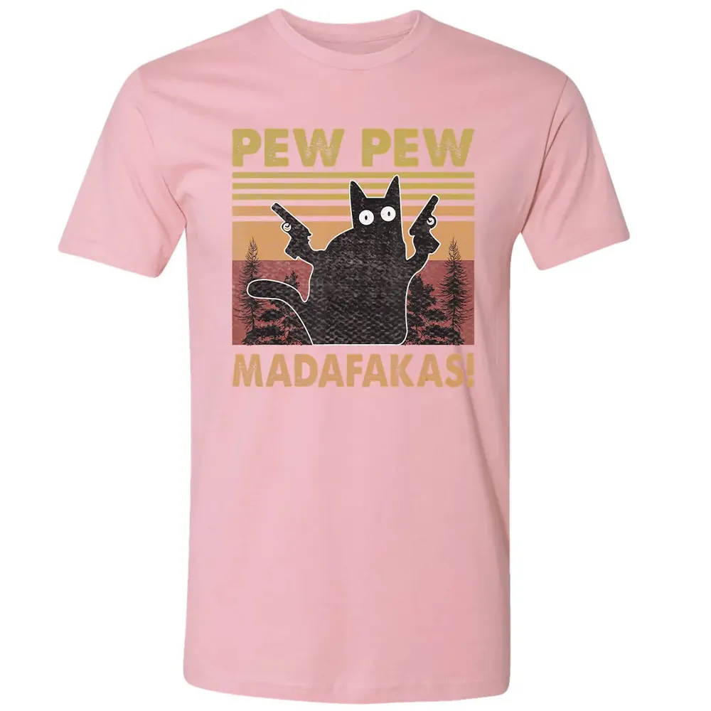 Cat Vintage PewPewPew Madafakas Cat Crazy Pew Vintage Funny Premium Unisex T-shirt - 3