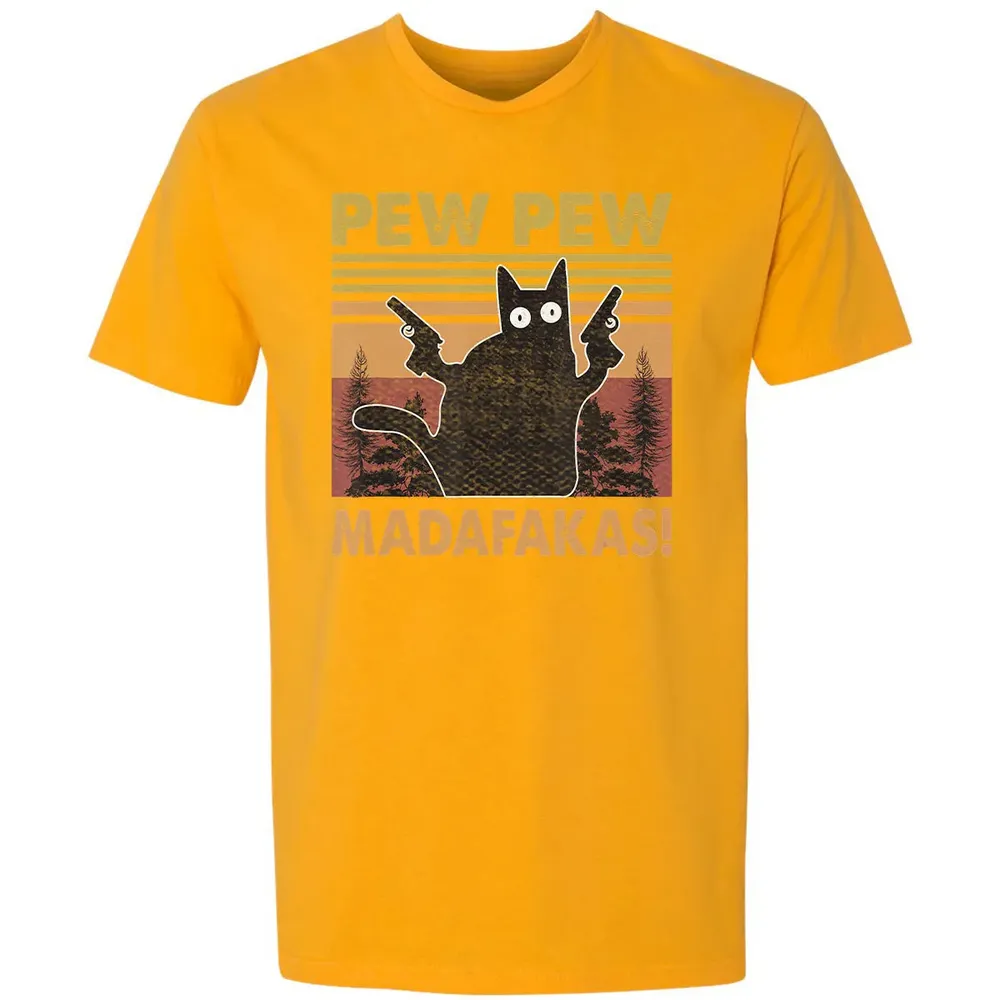 Cat Vintage PewPewPew Madafakas Cat Crazy Pew Vintage Funny Premium Unisex T-shirt - 11