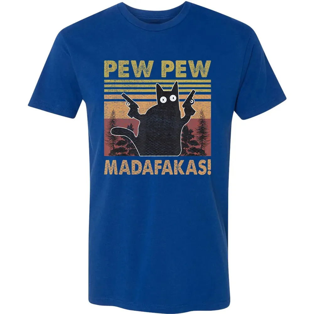 Cat Vintage PewPewPew Madafakas Cat Crazy Pew Vintage Funny Premium Unisex T-shirt - 10