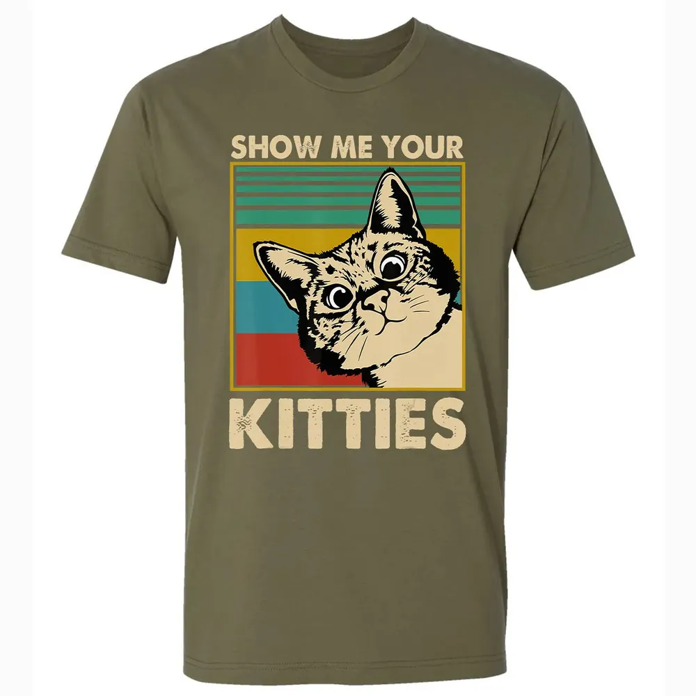 Show me Your Kitties Cat lover Retro Vintage Gift Premium Unisex T-shirt - 5