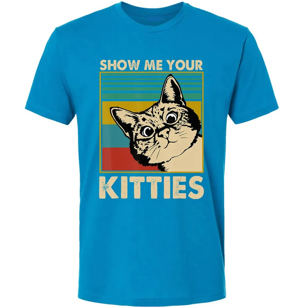 Show me Your Kitties Cat lover Retro Vintage Gift Premium Unisex T-shirt - 15