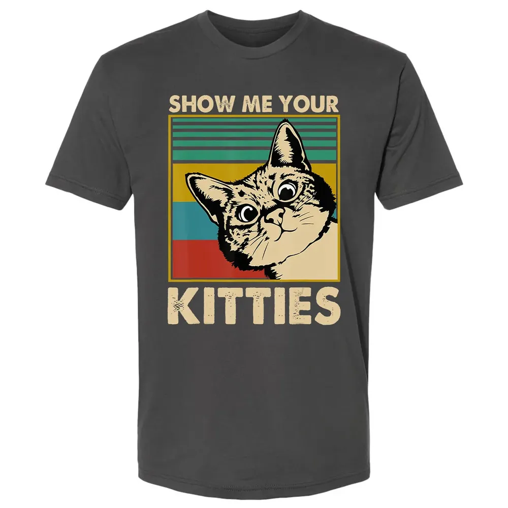 Show me Your Kitties Cat lover Retro Vintage Gift Premium Unisex T-shirt - 8