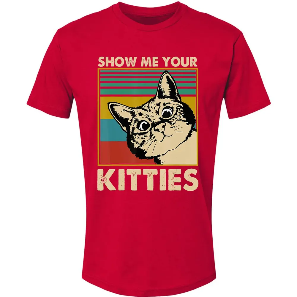 Show me Your Kitties Cat lover Retro Vintage Gift Premium Unisex T-shirt - 6