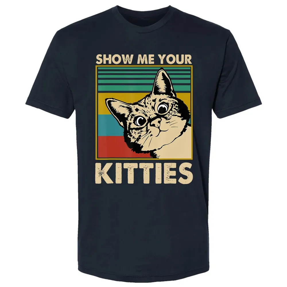 Show me Your Kitties Cat lover Retro Vintage Gift Premium Unisex T-shirt - 2
