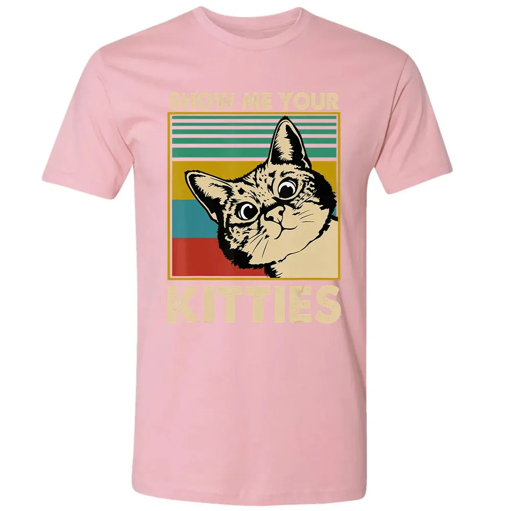 Show me Your Kitties Cat lover Retro Vintage Gift Premium Unisex T-shirt - 3