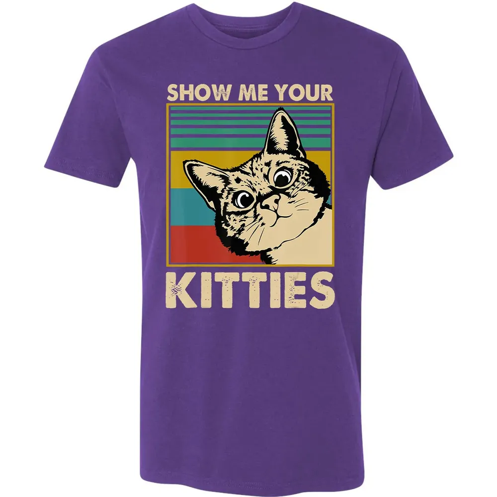 Show me Your Kitties Cat lover Retro Vintage Gift Premium Unisex T-shirt - 7