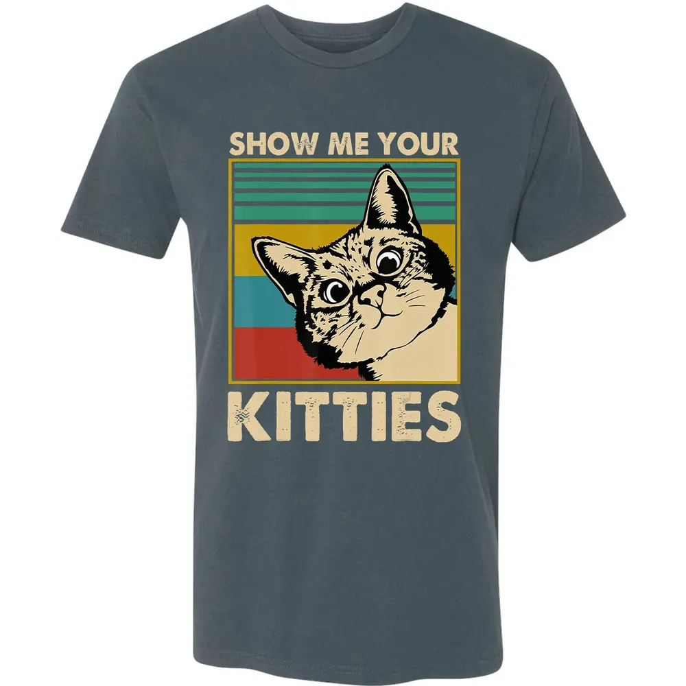Show me Your Kitties Cat lover Retro Vintage Gift Premium Unisex T-shirt - 14
