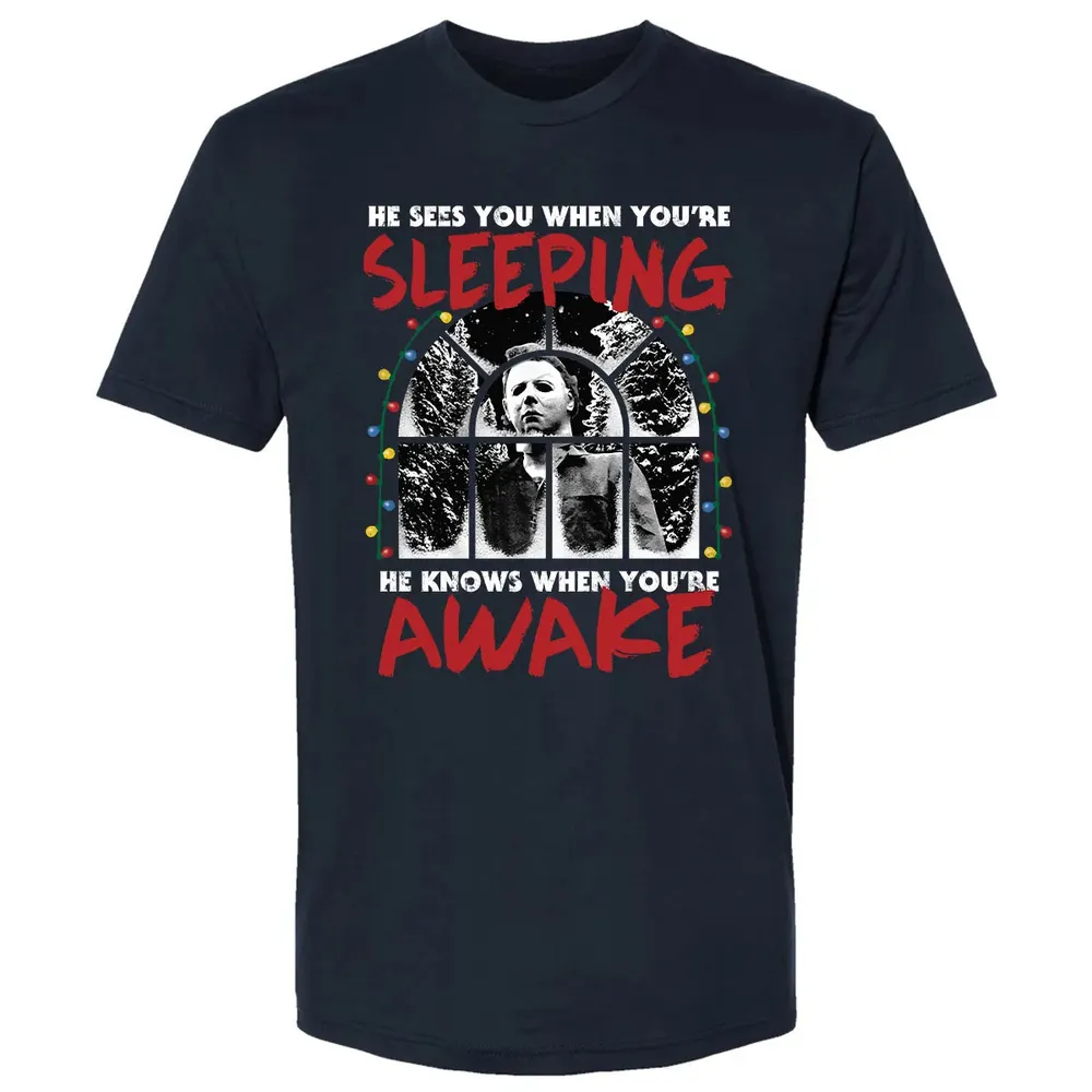 He Knows When Youâ€™re Awake Premium Unisex T-shirt - 2