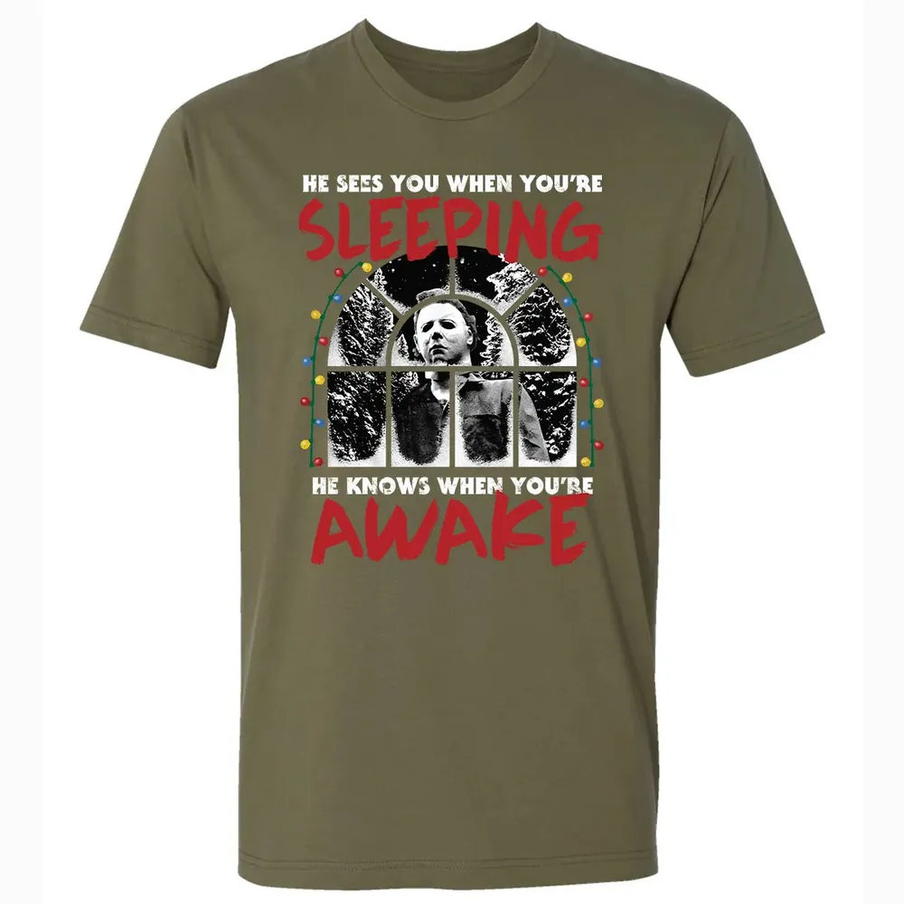 He Knows When Youâ€™re Awake Premium Unisex T-shirt - 5