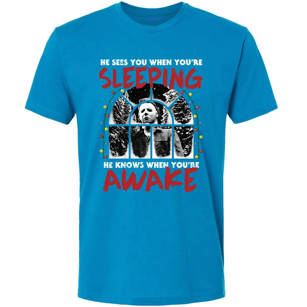 He Knows When Youâ€™re Awake Premium Unisex T-shirt - 15