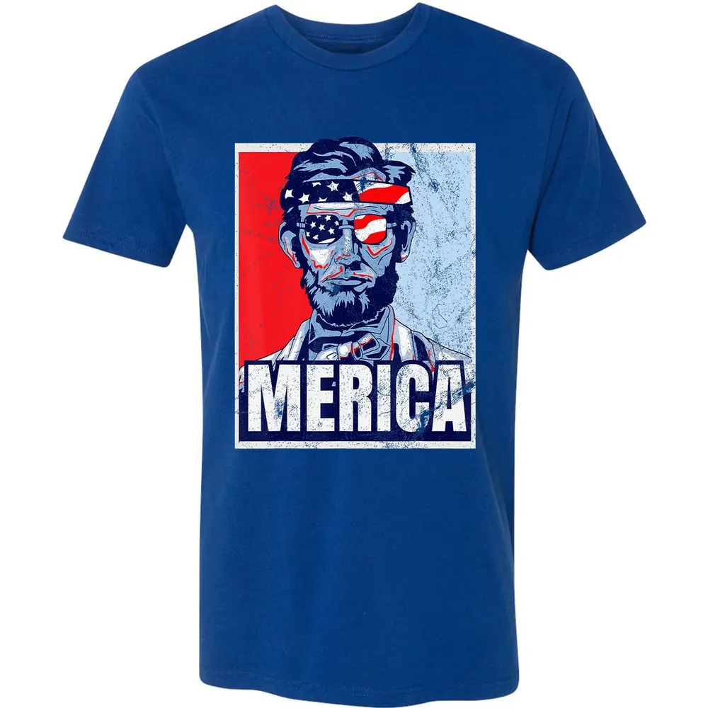 Abraham Lincoln  4th Of July  Merica USA Flag Gift Premium Unisex T-shirt - 10