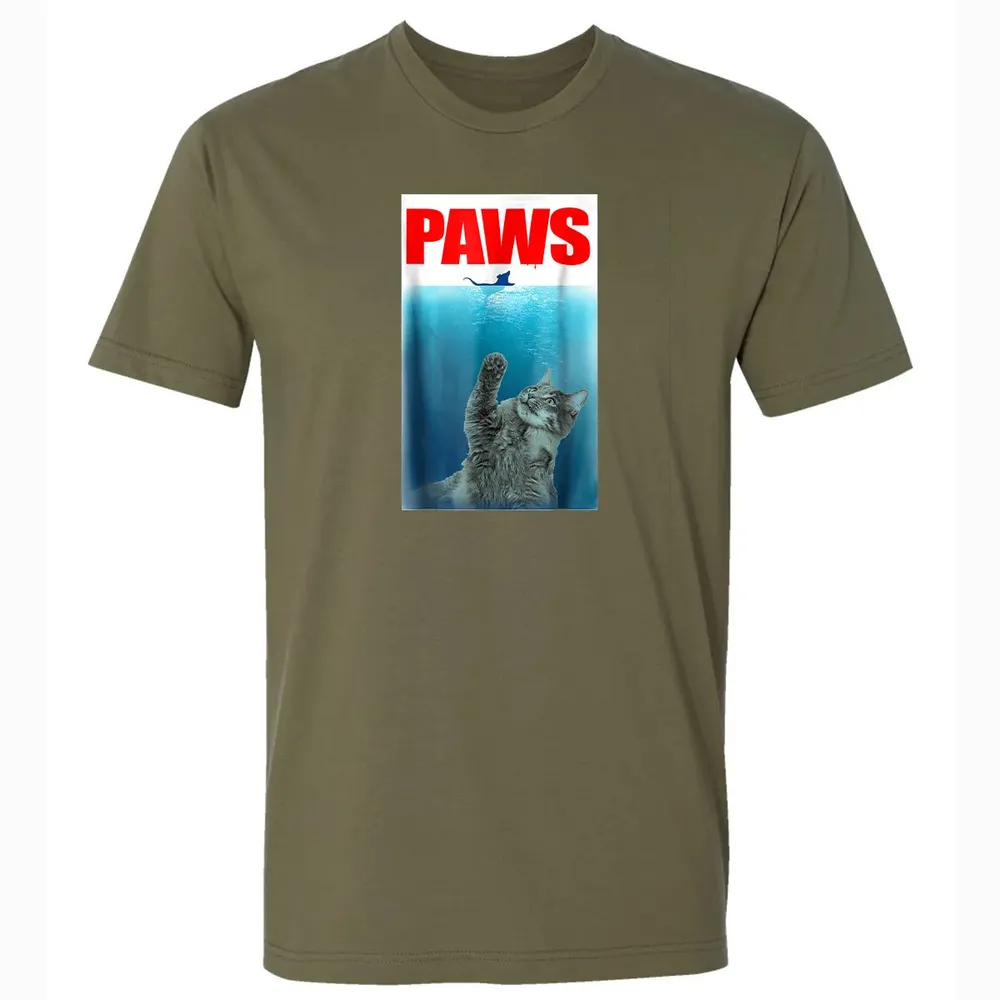 Paws Cat and Mouse  Cute Funny Cat Lover Premium Unisex T-shirt - 5