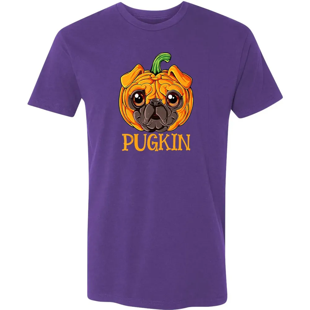 Pugkin Pug Pumpkin  Halloween Kids Boys Thanksgiving Premium Unisex T-shirt - 7
