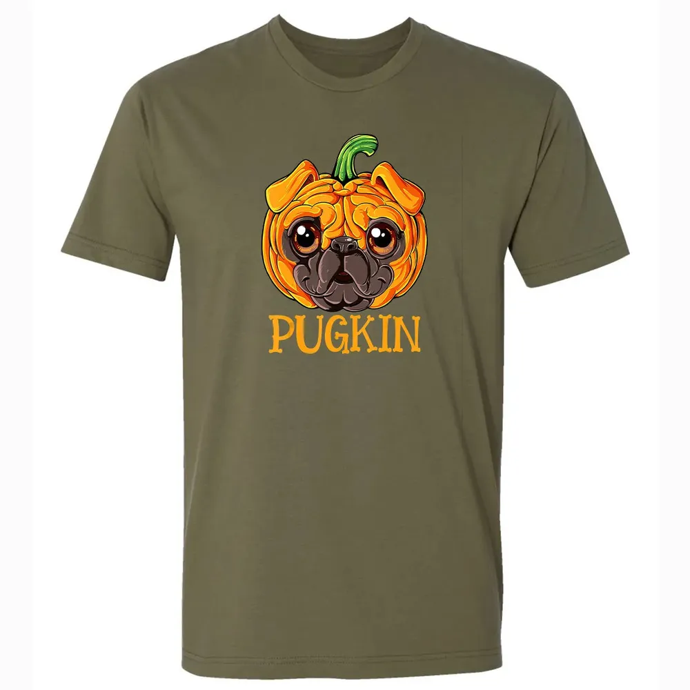 Pugkin Pug Pumpkin  Halloween Kids Boys Thanksgiving Premium Unisex T-shirt - 5