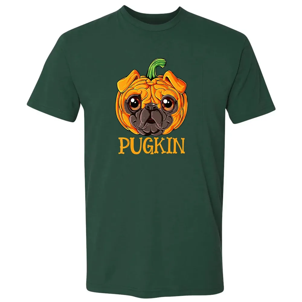 Pugkin Pug Pumpkin  Halloween Kids Boys Thanksgiving Premium Unisex T-shirt - 12