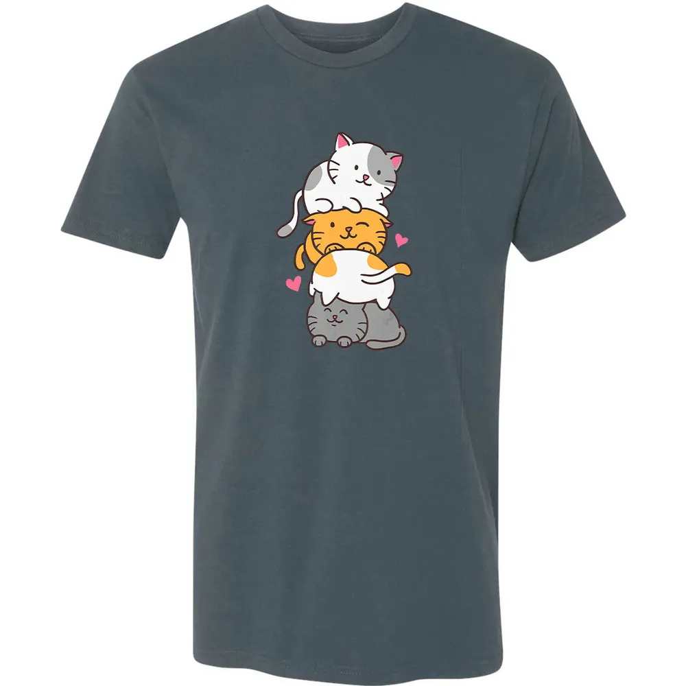 Cat Cats Meowtain Cute Kitty Pile Anime Kawaii Neko Gift Premium Unisex T-shirt - 14