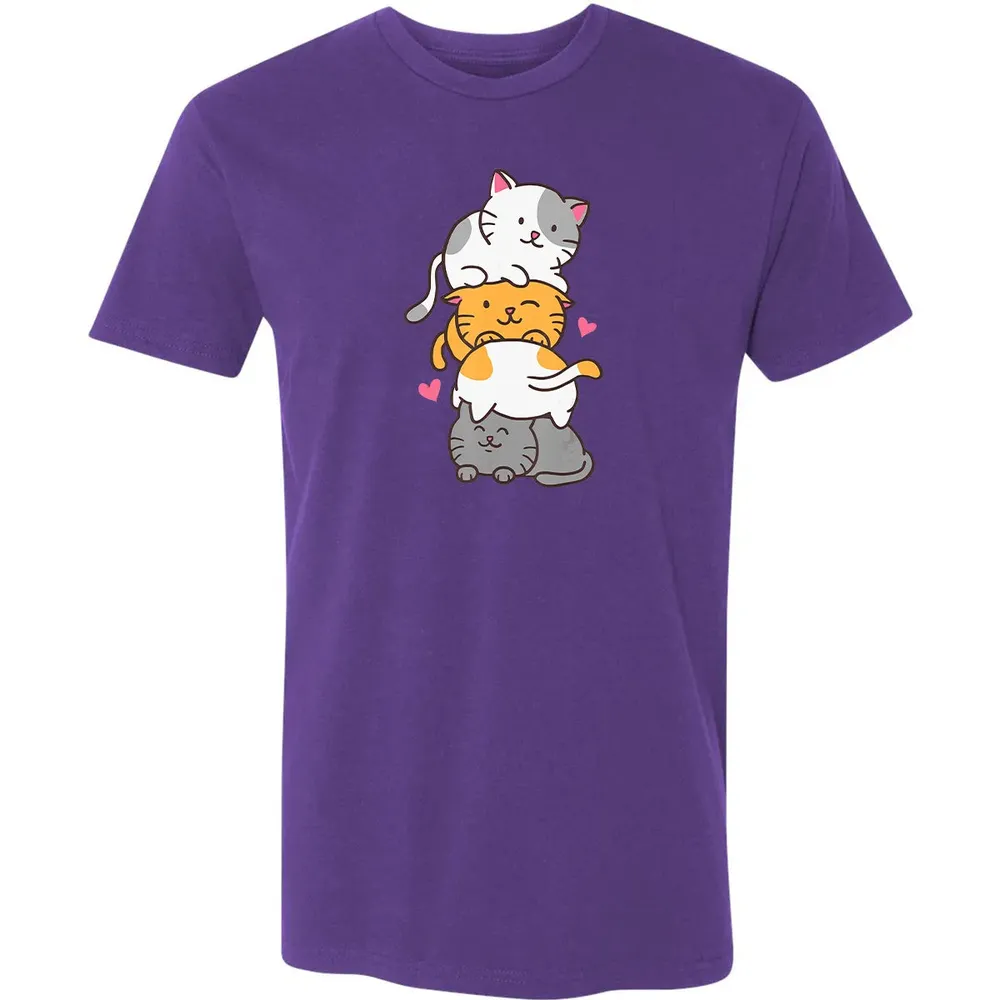 Cat Cats Meowtain Cute Kitty Pile Anime Kawaii Neko Gift Premium Unisex T-shirt - 7