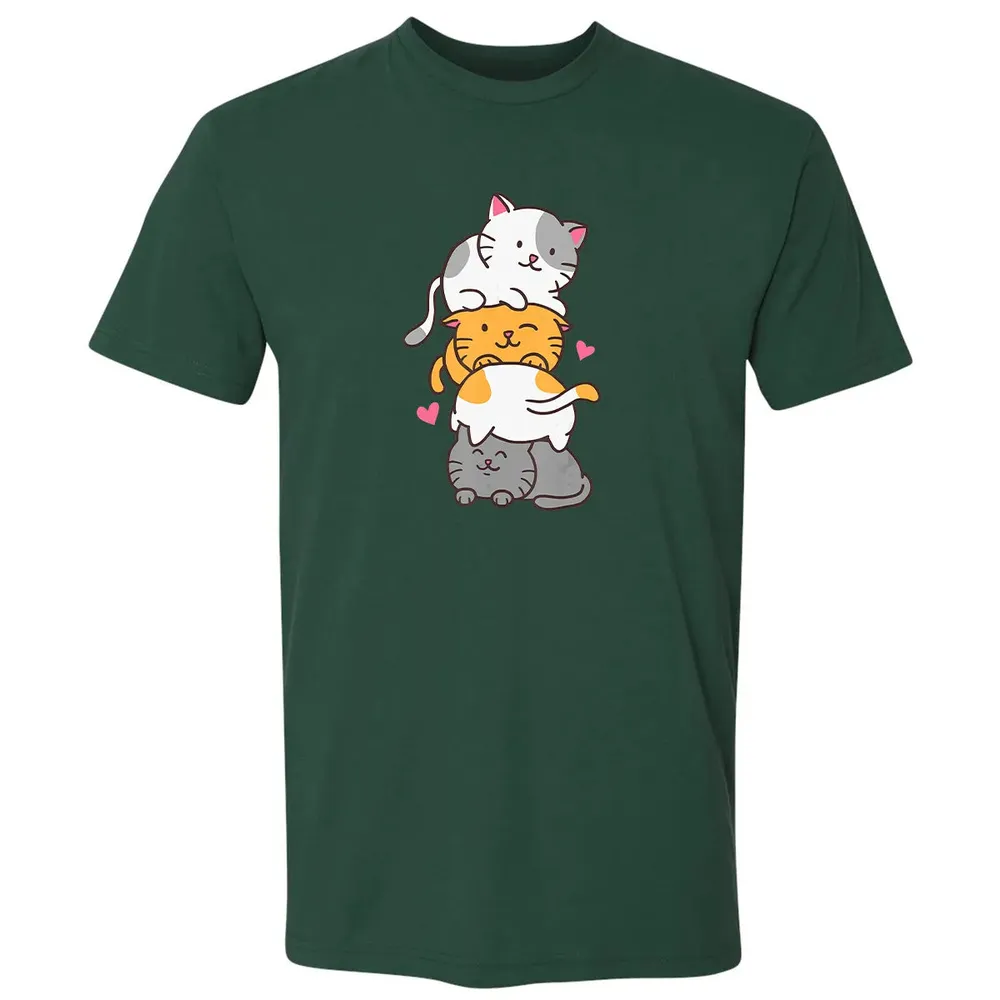 Cat Cats Meowtain Cute Kitty Pile Anime Kawaii Neko Gift Premium Unisex T-shirt - 12