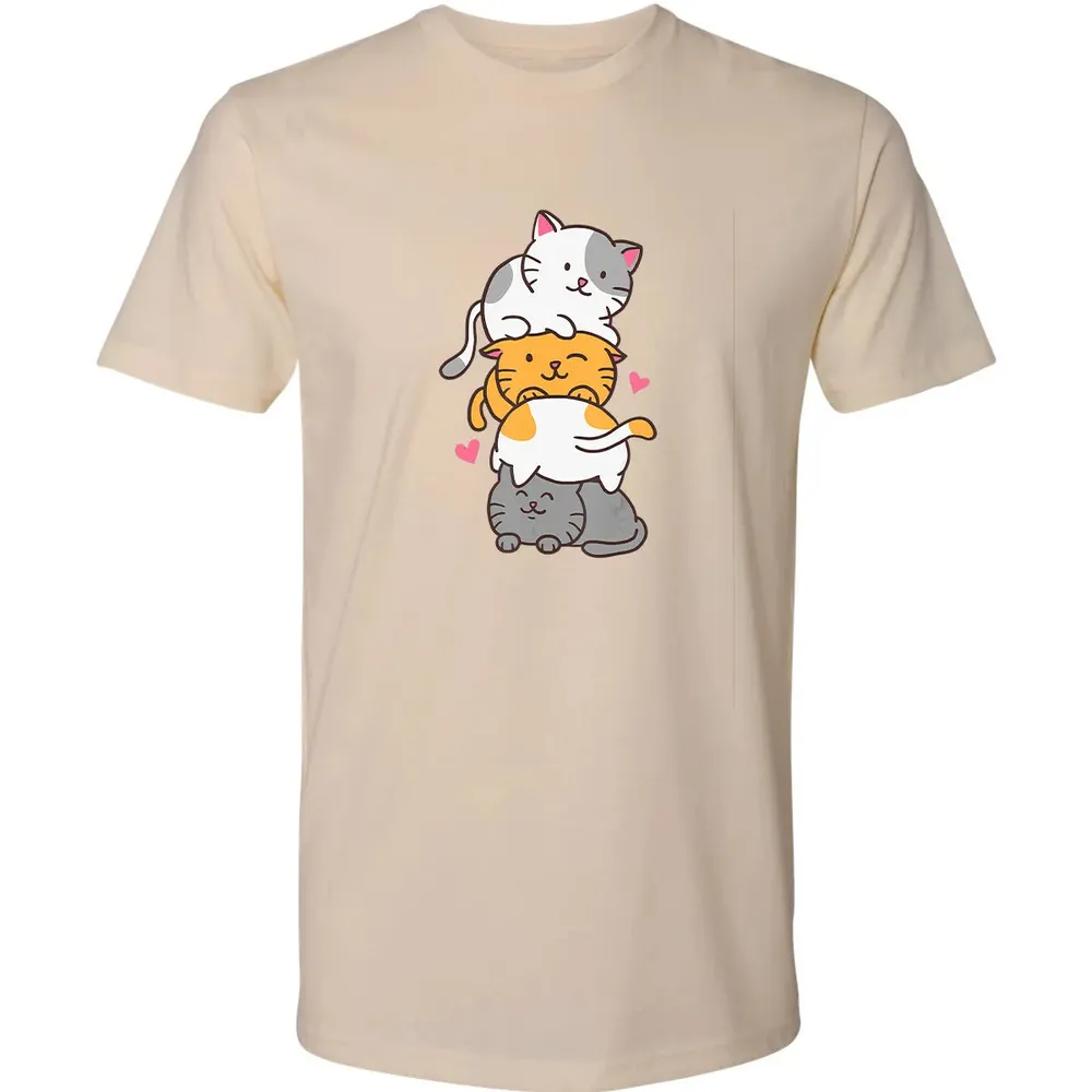 Cat Cats Meowtain Cute Kitty Pile Anime Kawaii Neko Gift Premium Unisex T-shirt - 13