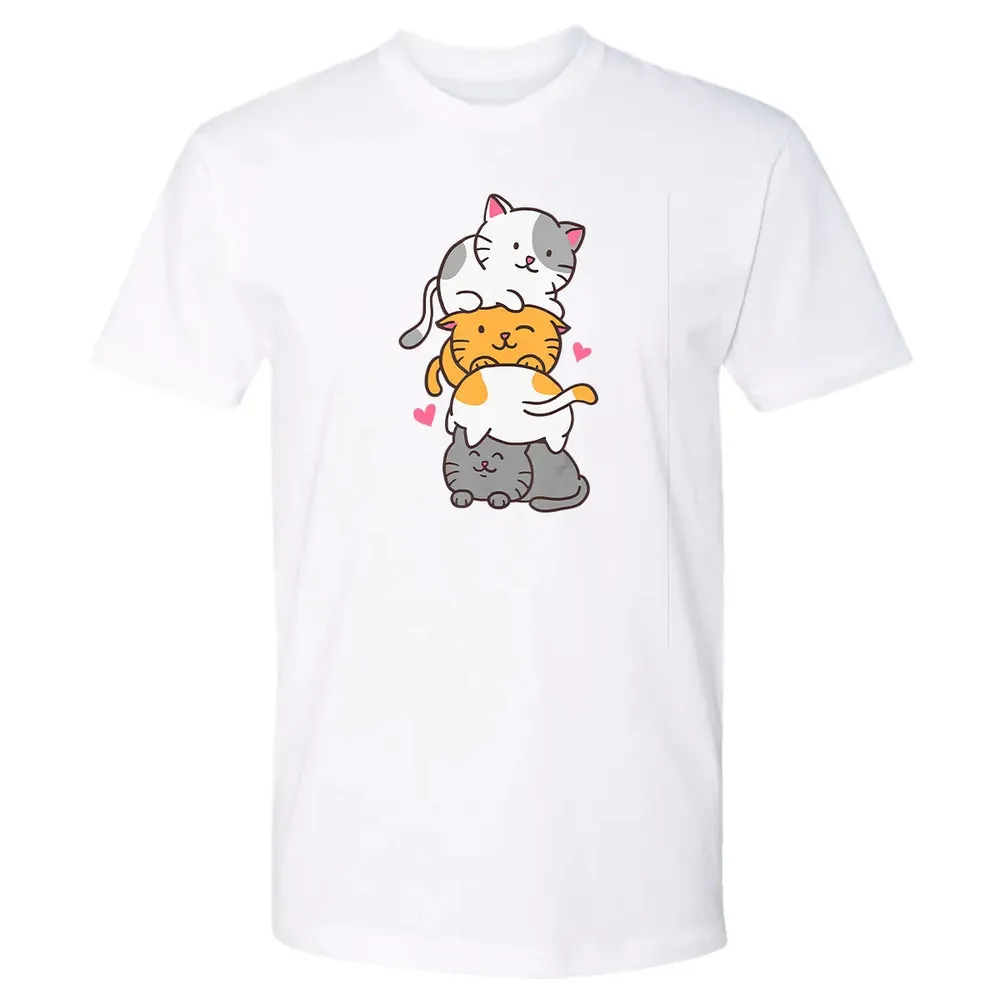 Cat Cats Meowtain Cute Kitty Pile Anime Kawaii Neko Gift Premium Unisex T-shirt - 4