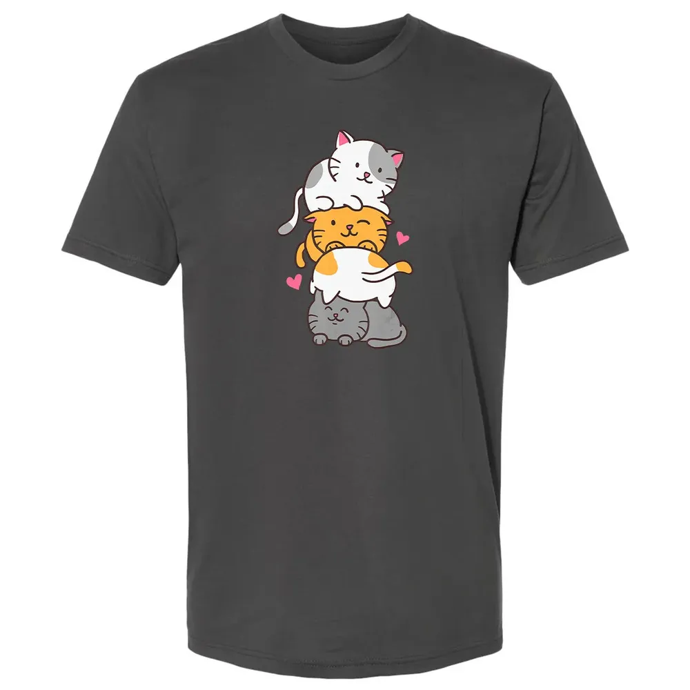 Cat Cats Meowtain Cute Kitty Pile Anime Kawaii Neko Gift Premium Unisex T-shirt - 8