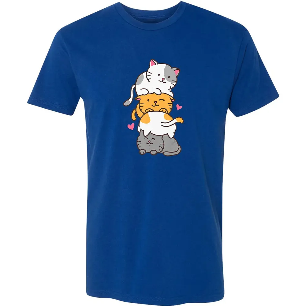 Cat Cats Meowtain Cute Kitty Pile Anime Kawaii Neko Gift Premium Unisex T-shirt - 10