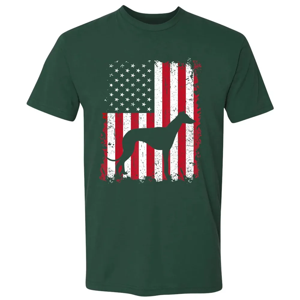Greyhound 4th of July Patriotic American USA Flag Gift Premium Unisex T-shirt - 12