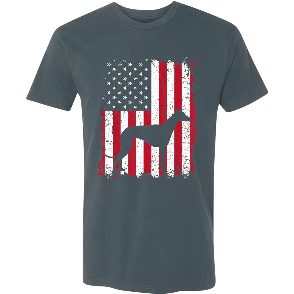 Greyhound 4th of July Patriotic American USA Flag Gift Premium Unisex T-shirt - 14