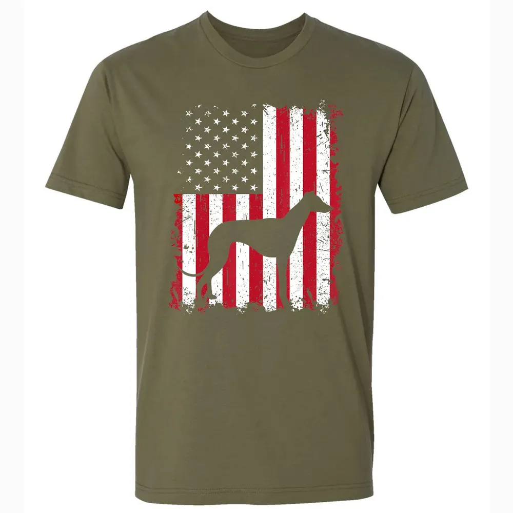 Greyhound 4th of July Patriotic American USA Flag Gift Premium Unisex T-shirt - 5