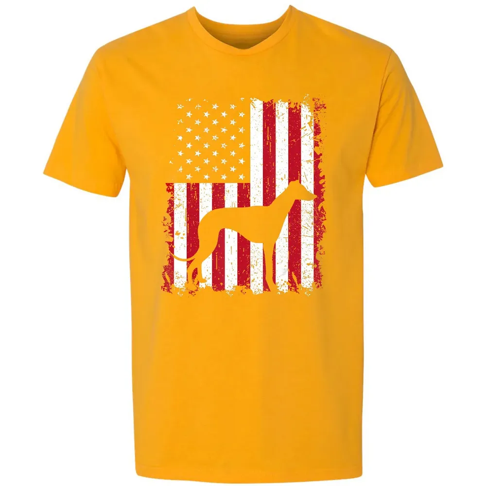 Greyhound 4th of July Patriotic American USA Flag Gift Premium Unisex T-shirt - 11