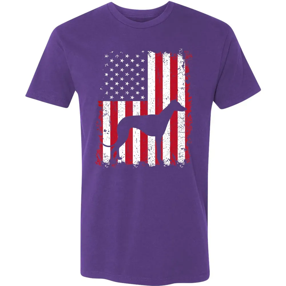 Greyhound 4th of July Patriotic American USA Flag Gift Premium Unisex T-shirt - 7