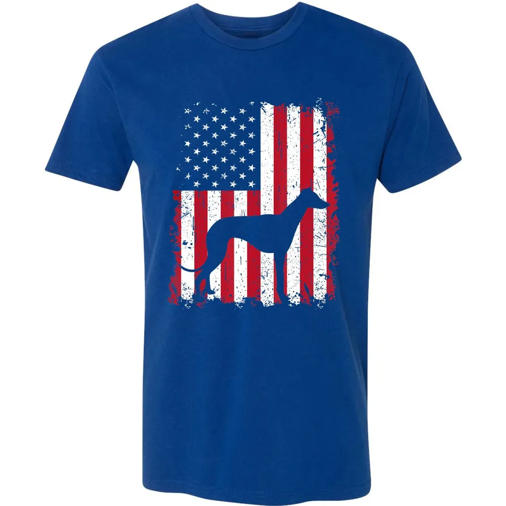 Greyhound 4th of July Patriotic American USA Flag Gift Premium Unisex T-shirt - 10