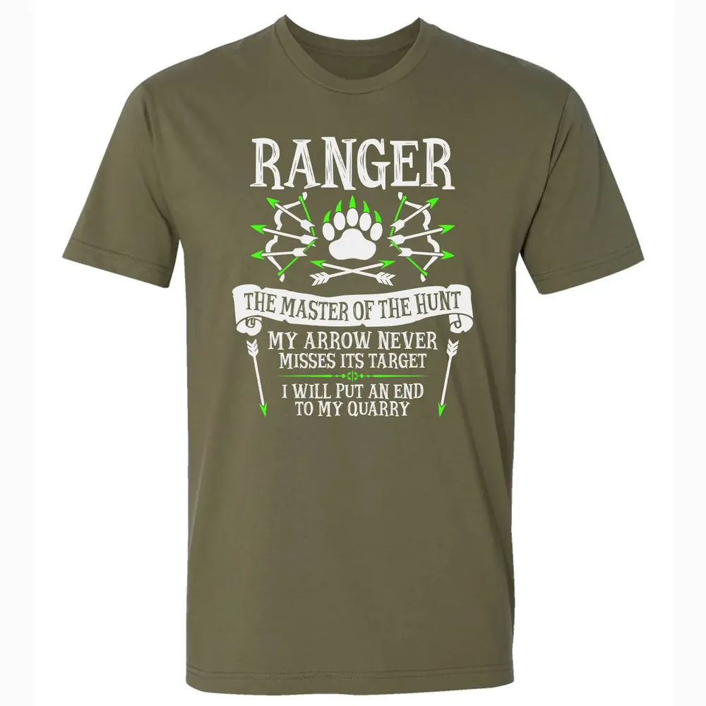 RANGER, The Master of the Hunt (White Text) Premium Unisex T-shirt - 5