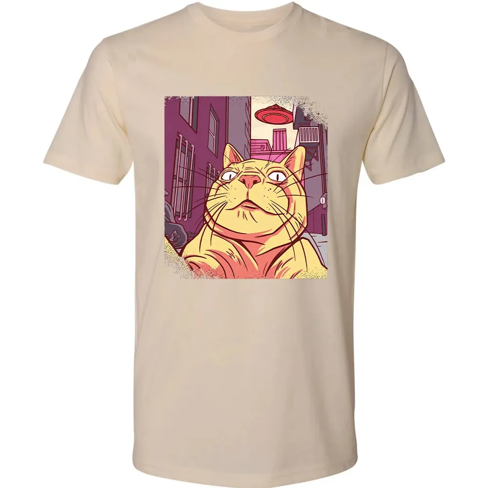 Cat Selfie With UFO Premium Unisex T-shirt - 13