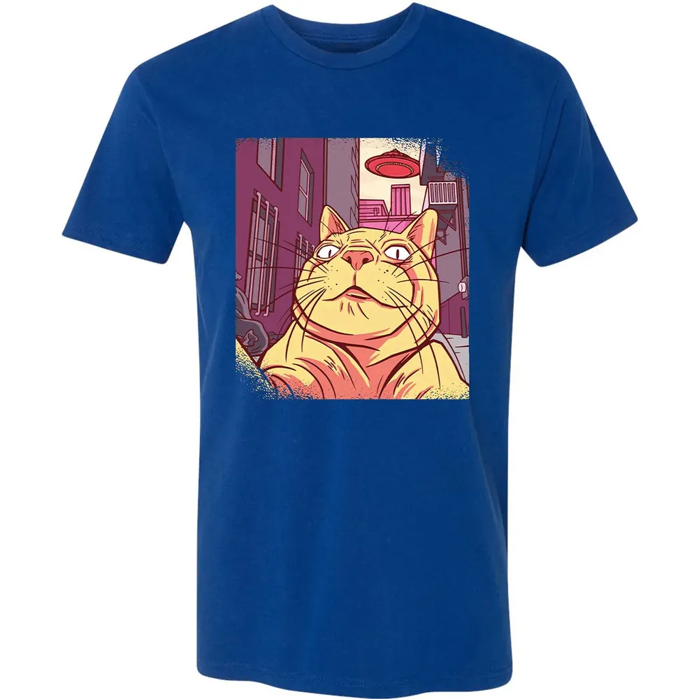 Cat Selfie With UFO Premium Unisex T-shirt - 10