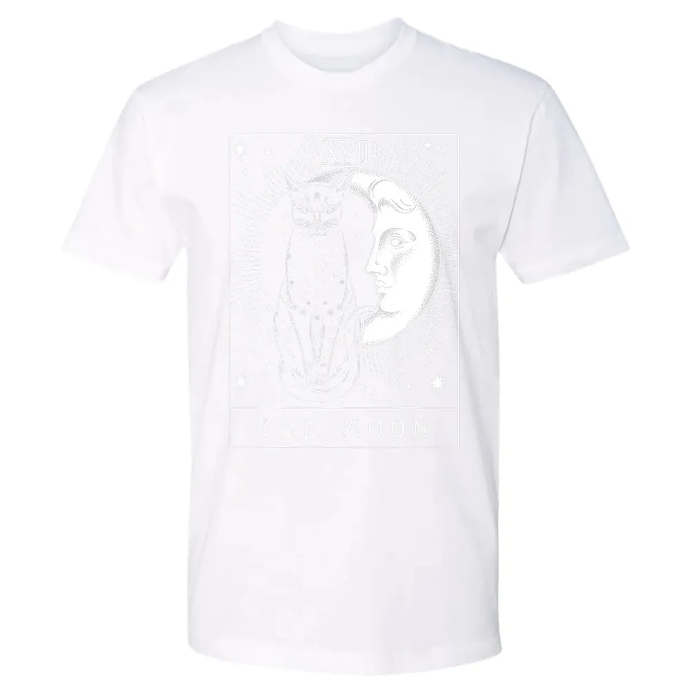Tarot Card Crescent Moon And Cat Graphic Premium Unisex T-shirt - 4