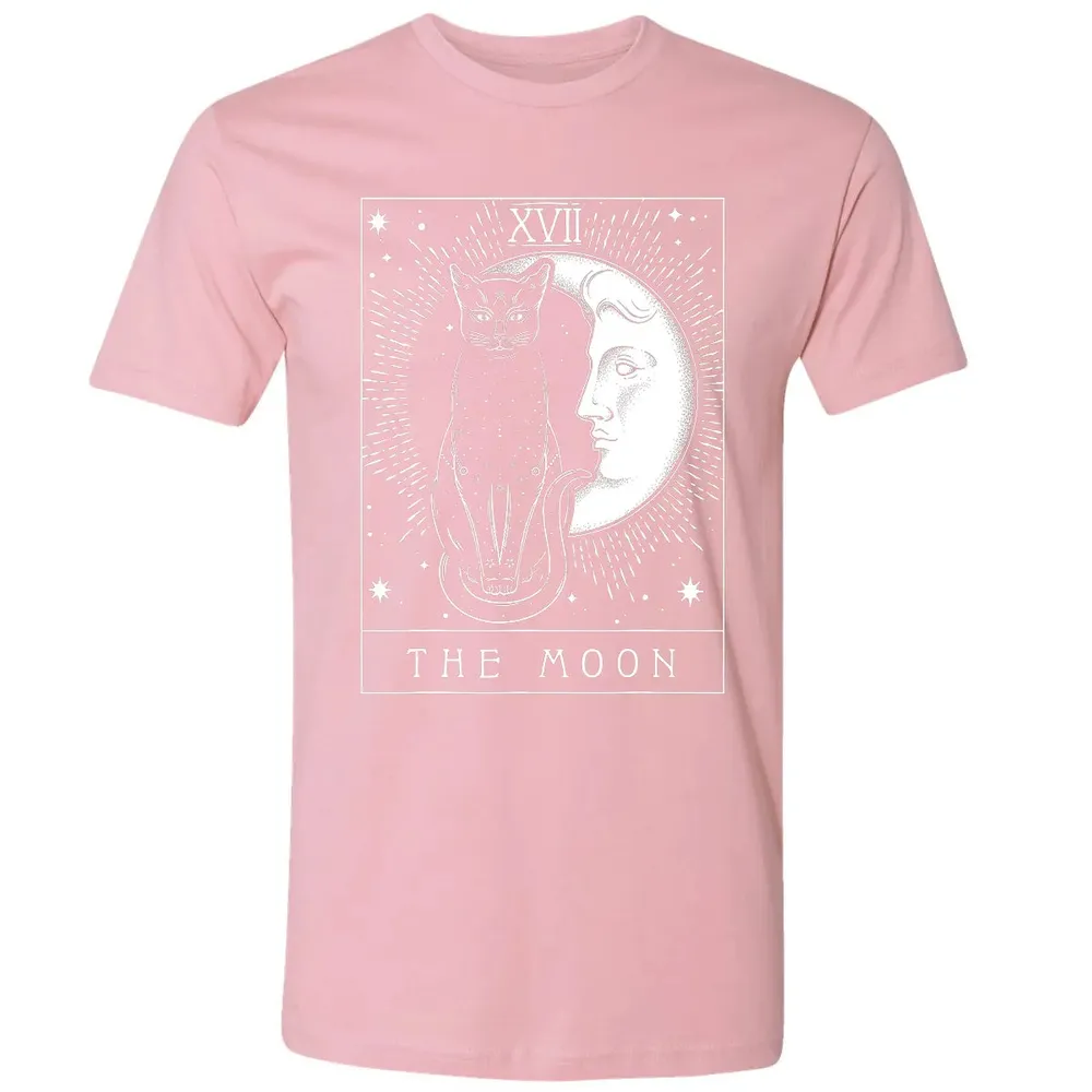 Tarot Card Crescent Moon And Cat Graphic Premium Unisex T-shirt - 3