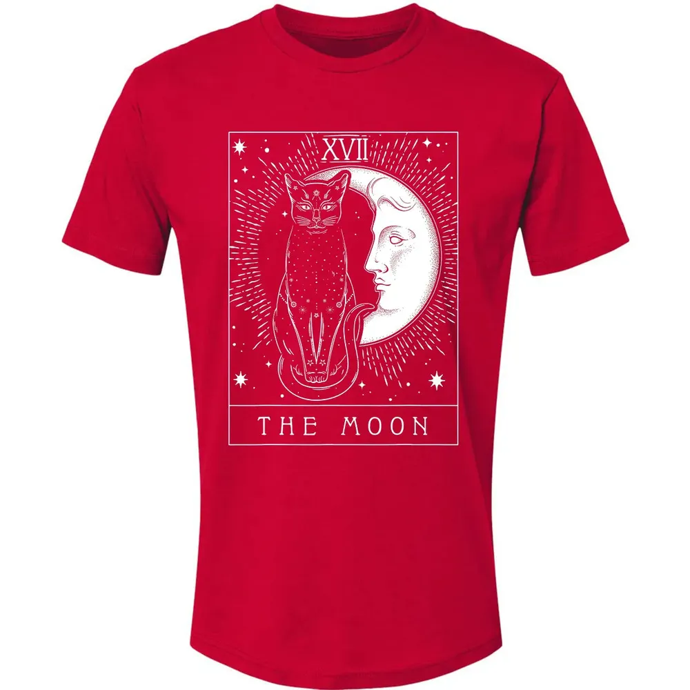 Tarot Card Crescent Moon And Cat Graphic Premium Unisex T-shirt - 6