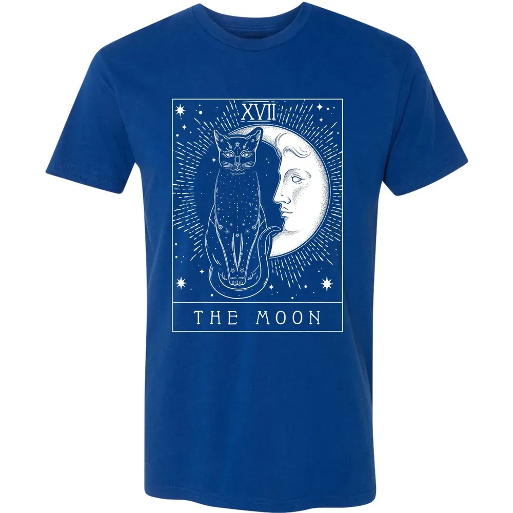 Tarot Card Crescent Moon And Cat Graphic Premium Unisex T-shirt - 10