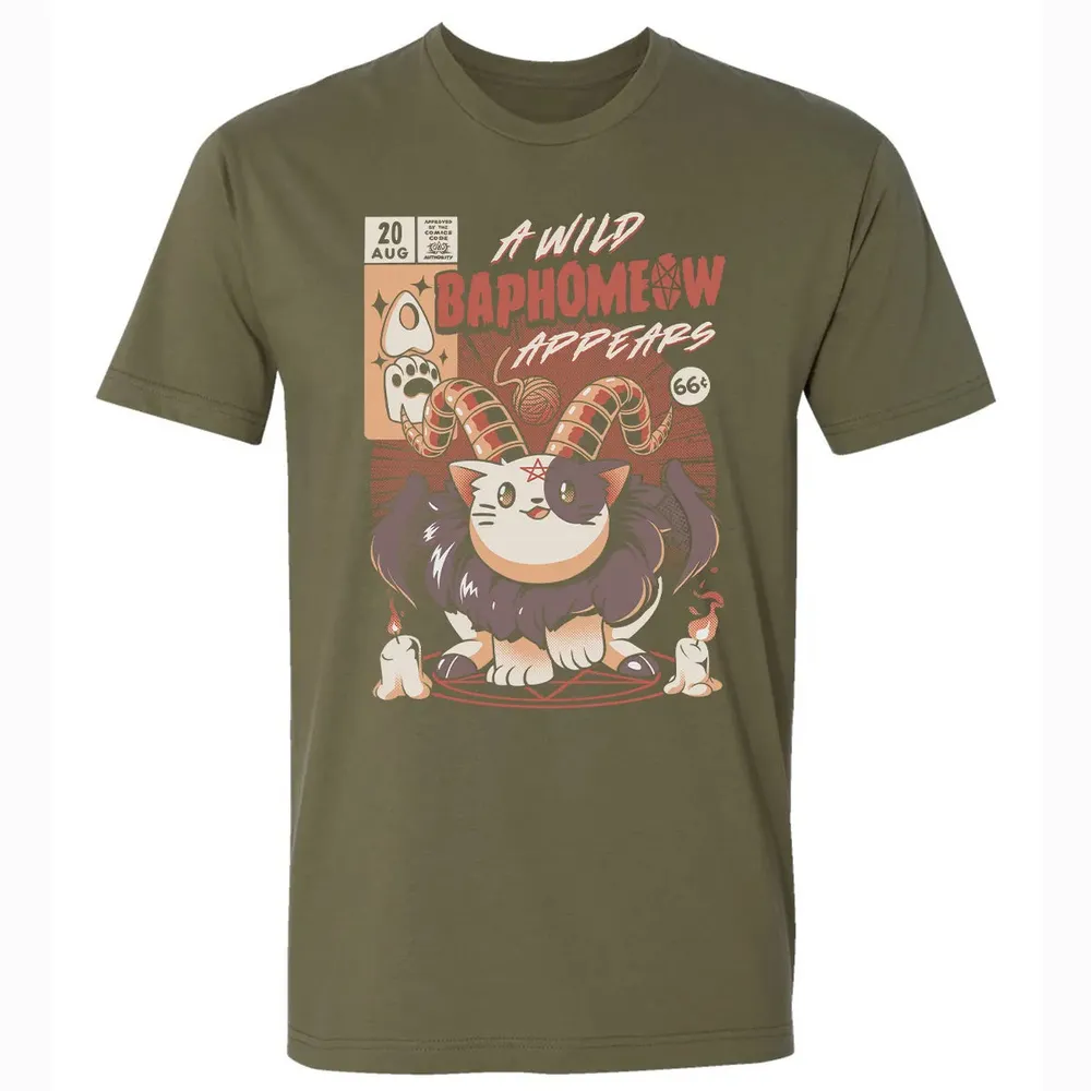 A Wild Baphomeow Appears Premium Unisex T-shirt - 5